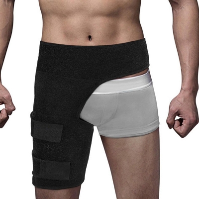 Picture of Galaxy Thigh Support Support Brace Compression Thigh Strap Wrap for Recovery Sports Pain Relief - Black