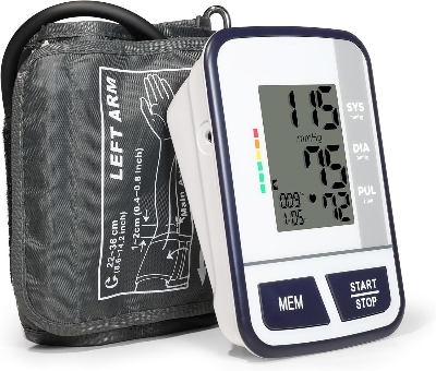 Picture of Blood Pressure Monitor Digital Upper Arm Blood Pressure Machine for Indoor/Outdoor Use with 120 Reading Memory Quick & Easy BP Machine Adjustable Arm Cuff 8.6"- 14.2" Large LCD Display - Multicolor