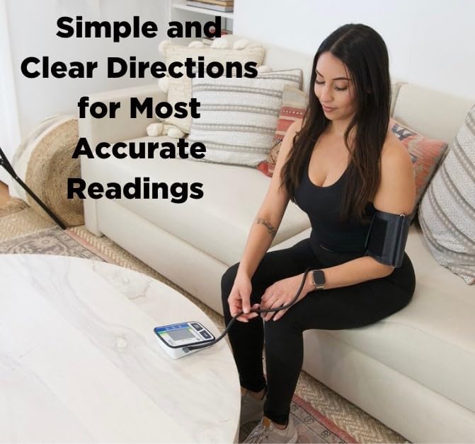 Picture of Blood Pressure Monitor Digital Upper Arm Blood Pressure Machine for Indoor/Outdoor Use with 120 Reading Memory Quick & Easy BP Machine Adjustable Arm Cuff 8.6"- 14.2" Large LCD Display - Multicolor