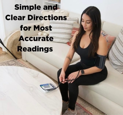 Picture of Blood Pressure Monitor Digital Upper Arm Blood Pressure Machine for Indoor/Outdoor Use with 120 Reading Memory Quick & Easy BP Machine Adjustable Arm Cuff 8.6"- 14.2" Large LCD Display - Multicolor