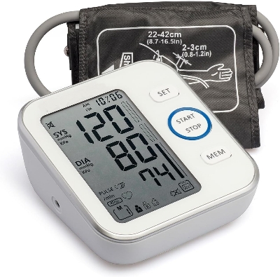 Picture of Digital Blood Pressure Monitor - Bp Machine - Automatic Upper Arm Blood Pressure Cuff 8.7-16.5 inches - Large LCD Display 120 Sets Memory - Device Bag & Batteries Included - Multicolor