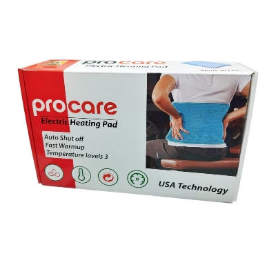 Picture of PROCARE Brand Heat It Up Electric Heating Pad for Cramp and Pain Relief | Switch Auto-Off for Moist & Dry Heat Therapy | 12X24 inch - Blue