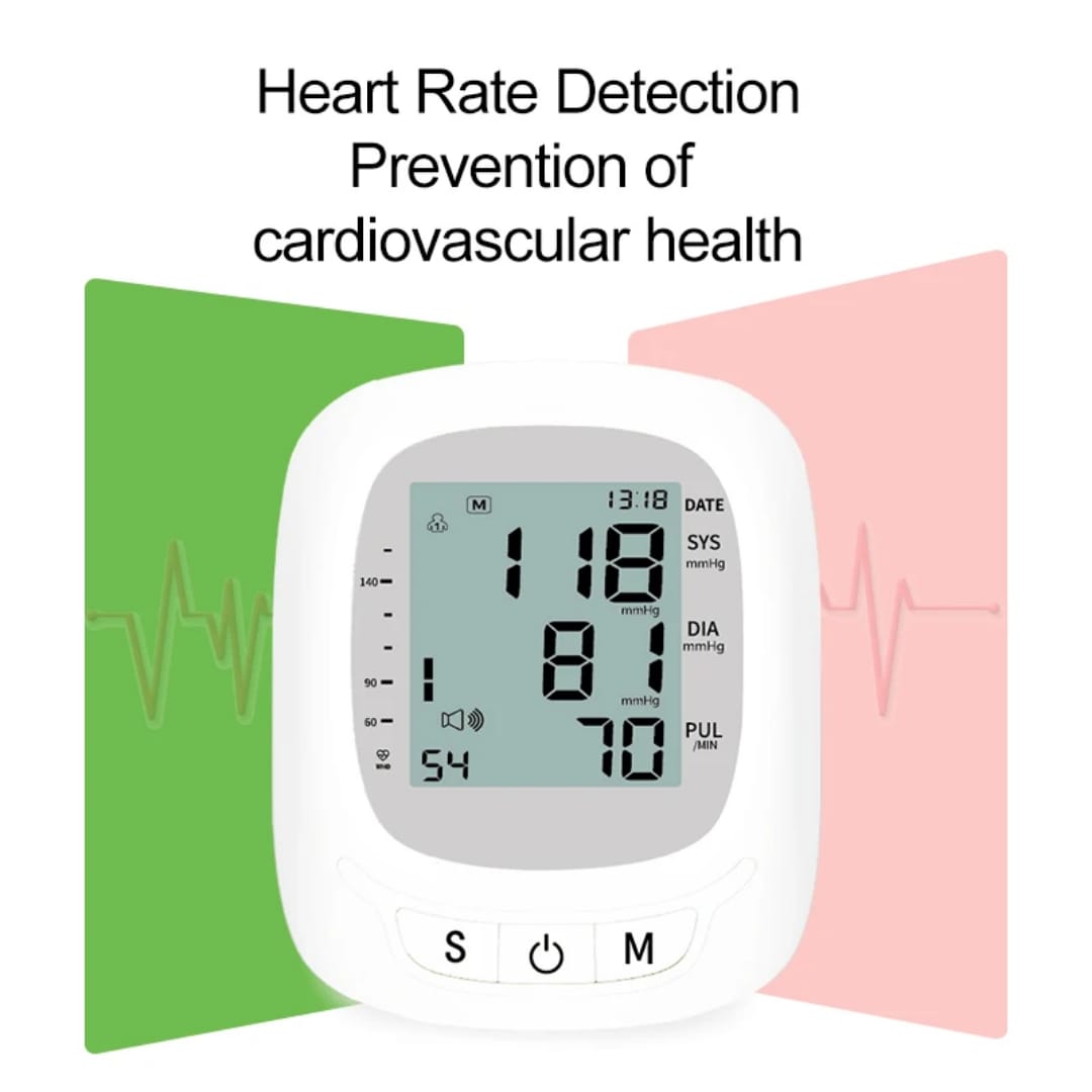 Picture of 2 Years Garranty Blood Pressure Monitor Fully Automatic Digital Large Display And Adjustable Arm-Cuff Comes - Multicolor
