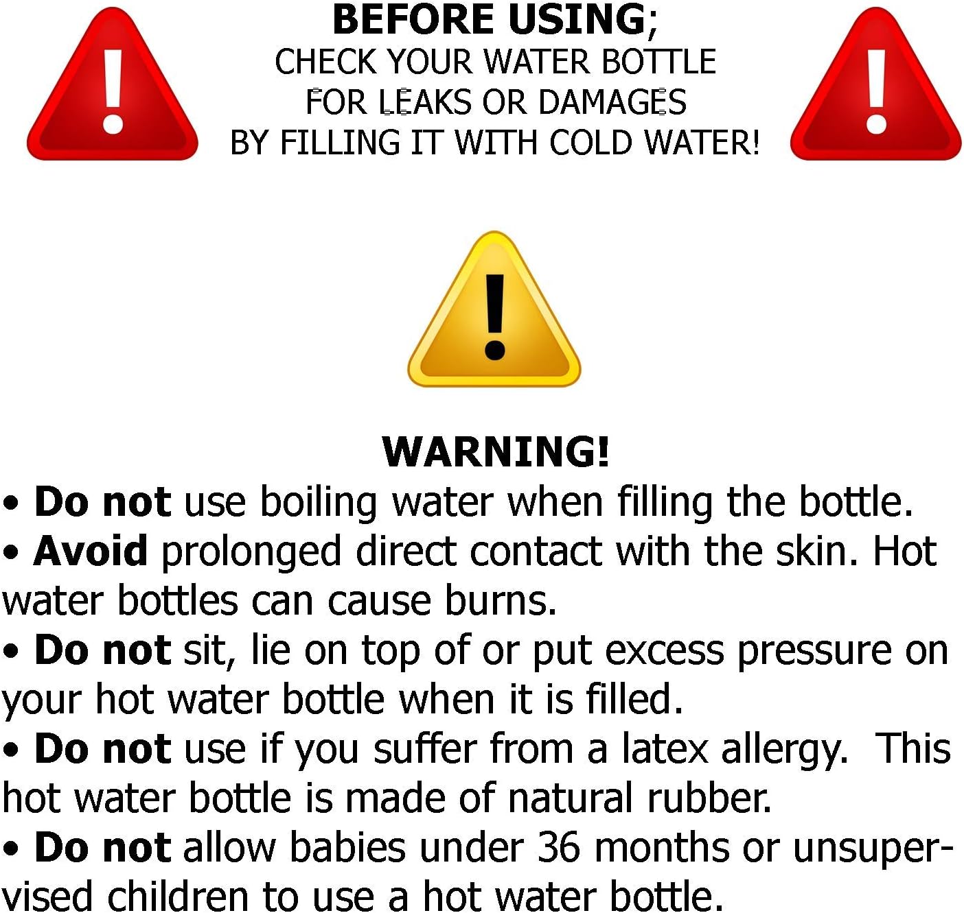 Picture of [2 Pack] Hot Water Bottles, 2L (68oz) Natural Rubber -BPA Free- Durable Large Hot Water Bag for Hot Compress and Heat Therapy, Pain Relief Heating Pad, (Random Colors) - Multicolor