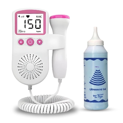 Picture of Doppler Fetal Rate Monitor Baby Fetal Sound Heart Detector LCD Display with gel - Multicolor