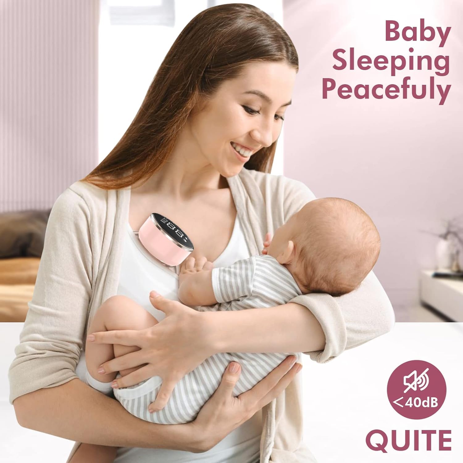 Picture of Breast Pump for Feeding Mothers, Breast Feeding Pump, Electric Breast Pump Automatic with 3 Modes & 9 Levels, Rechargeable Wearable Milk Pump for Breastfeeding 180ml, 24 mm Flange 1 Pack - Multicolor