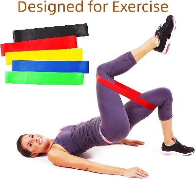 Picture of Resistance Bands Set for Men and Women, Pack of 5 Different Levels Elastic Band for Home Gym Long Exercise Workout – Great Fitness Equipment for Training, Yoga - Multicolor