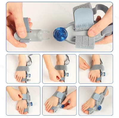 Picture of Bunion Corrector for Women & Men Big Toe: Adjustable Bunion Fix for Big Toe Separation Pain Relief - Orthopedic Bunion Splint with Straightener for Toes Alignment Hallux Valgus Correction - Light Ash