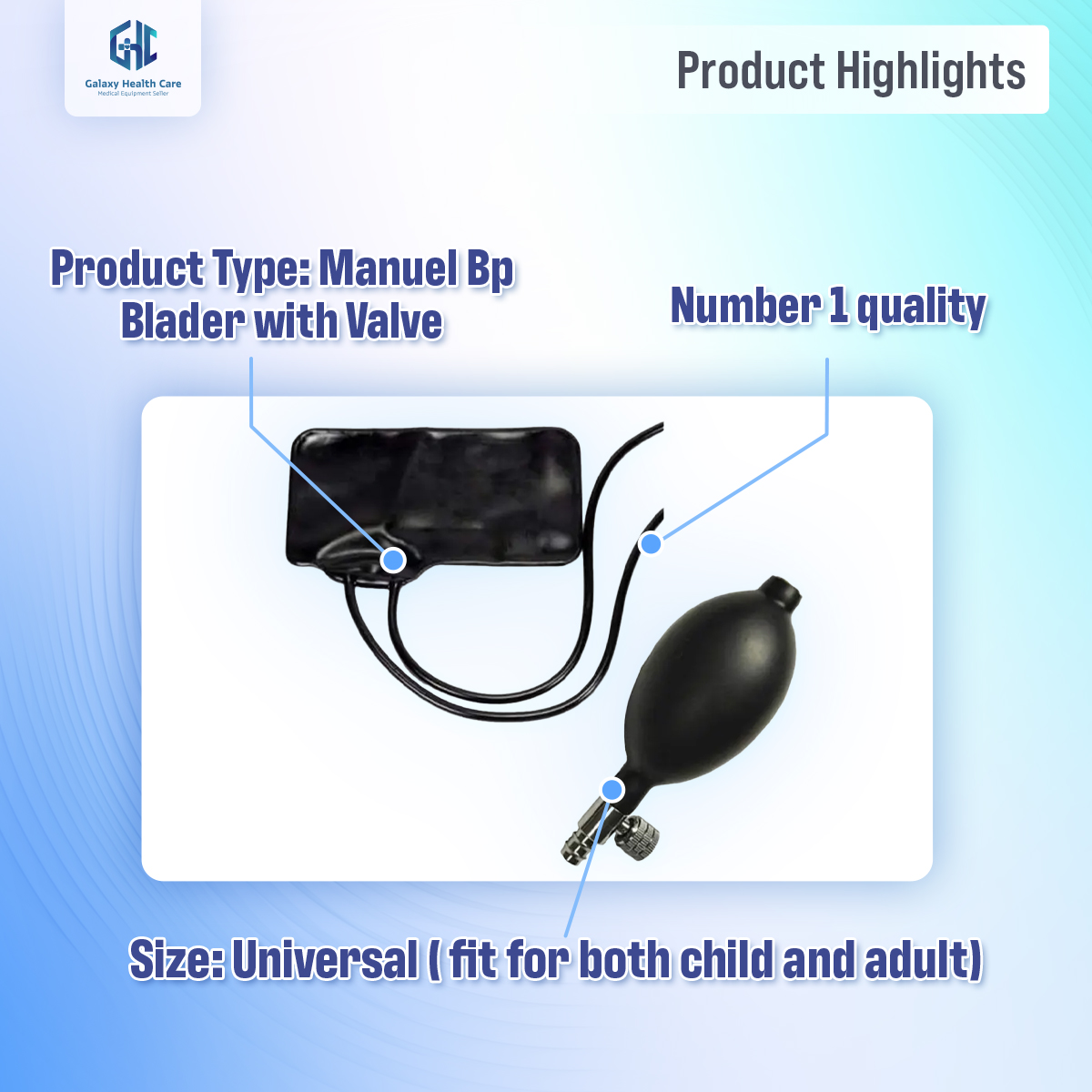 Picture of Blood Pressure BP Cuff Rubber with Bulb Valve