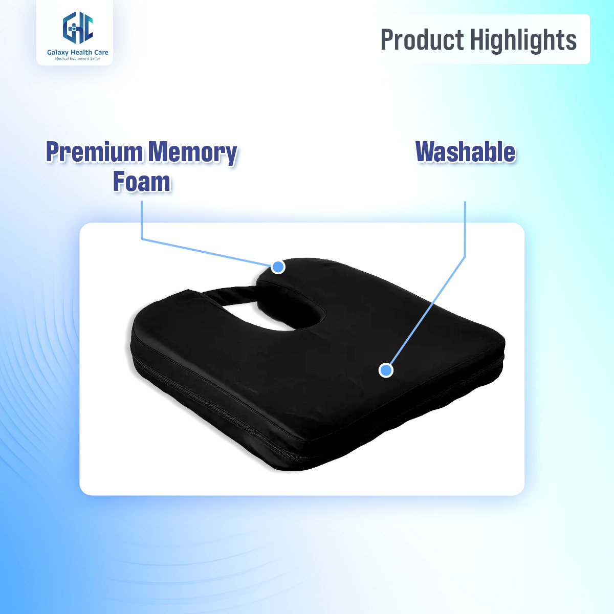 Picture of U-shape Seat Cushion New Travel Seat Cushion Coccyx Orthopedic Foam U Seat Massage Chair Cushion Pad - Multicolor