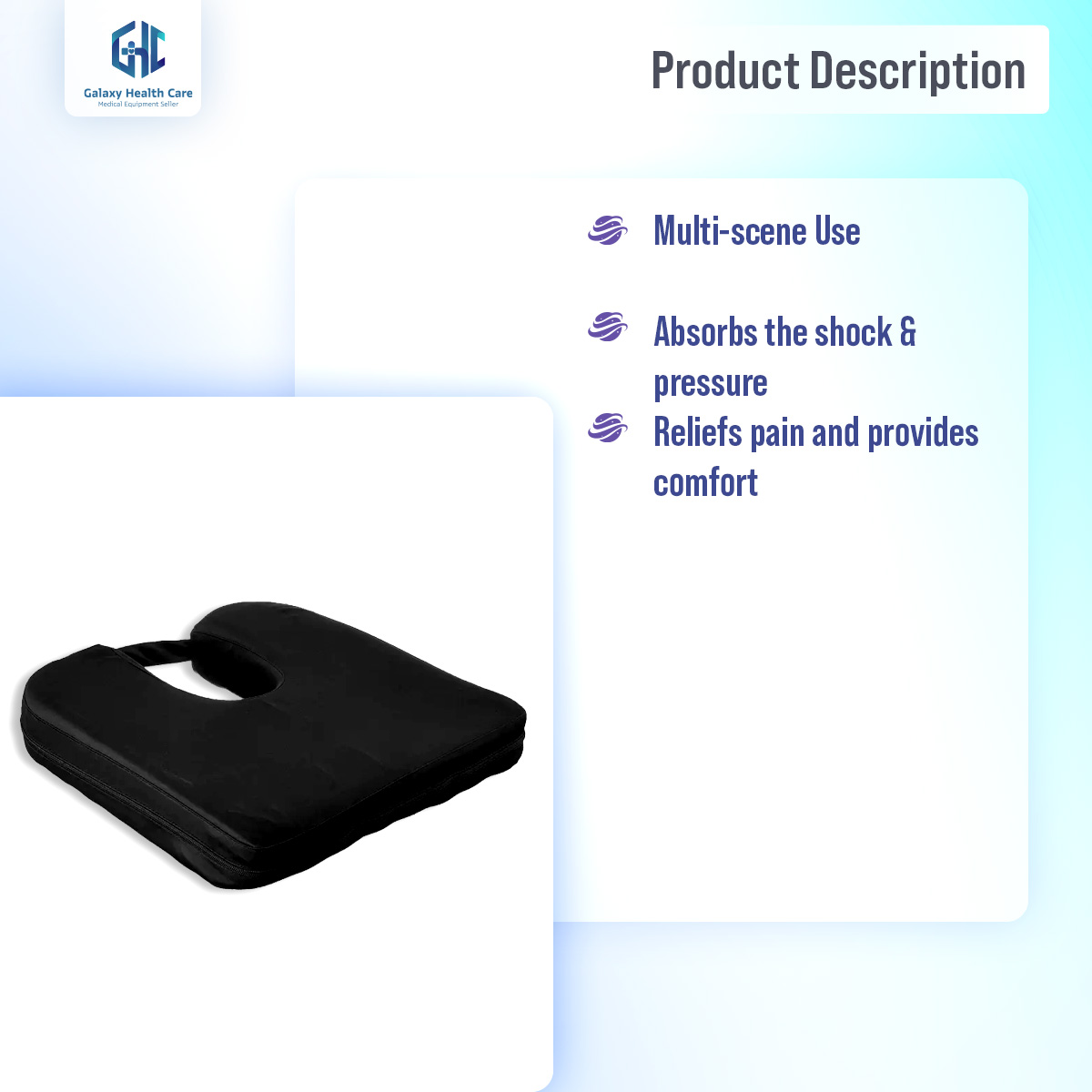 Picture of U-shape Seat Cushion New Travel Seat Cushion Coccyx Orthopedic Foam U Seat Massage Chair Cushion Pad - Multicolor