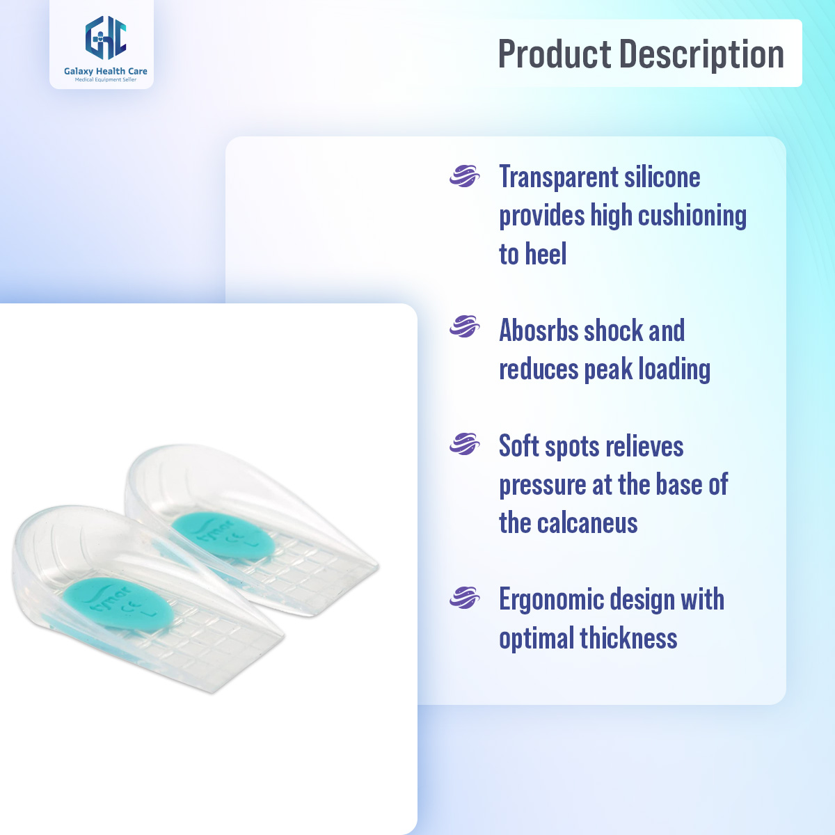 Picture of Tynor Heel Cushion Silicone(Comfortable,Odorless,Pain Relief) - Clear