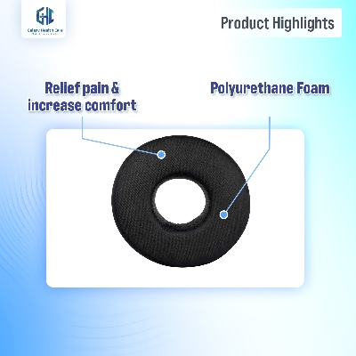 Picture of Donut Orthopedic High Density Seat Cushion Relieves Piles, Lower Back Pain, Coccyx, Sciatica used in Office Chairs, Car Seat