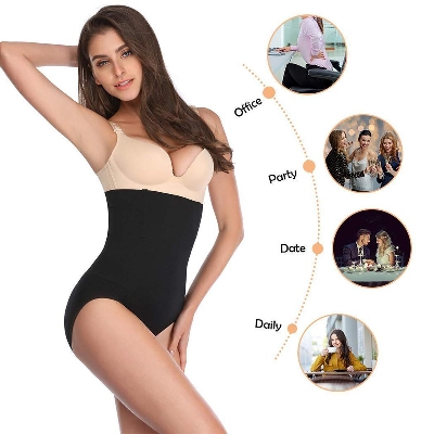 Picture of Women's High Waist Slimming Belly Control Panties Knicker Briefs Comfortable Seamless Shapewear Underwear Magic Body Shaper 5 Stars Out of Black - Beige, Black