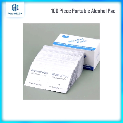 Picture of 100 Piece Portable Antiseptic Pad Antiseptic Skin Cleaning Care Jewelry Mobile Phone Cleaning Wipe - White