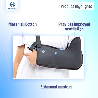 Picture of Taiba Arm Sling Pouch For Fracture Support For Arm Movement For Men & Women Immobilization Support for both hand - Light Ash