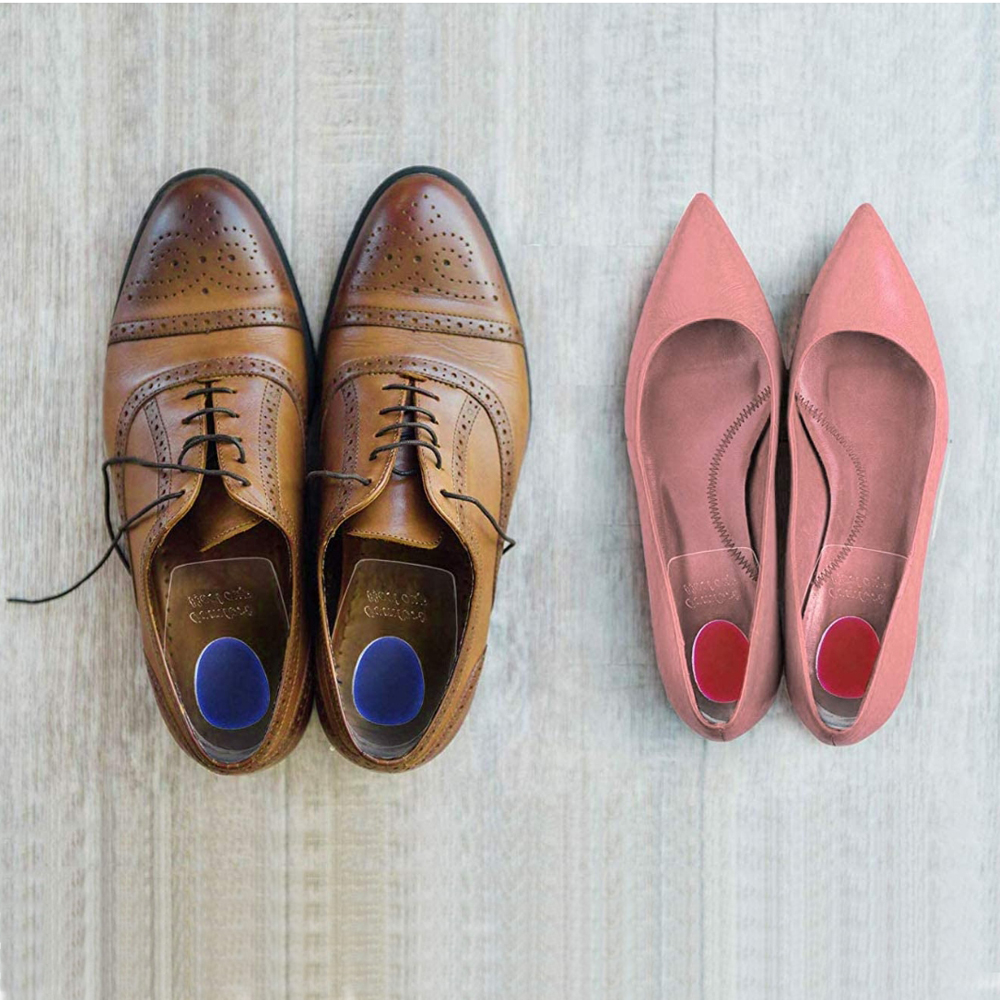 Picture of Soft Silicone Gel Insoles for Heel Spurs Pain Relief Foot Cushion Foot Massager Care Heel Cups Shoe Pads Height Increase Insoles - Blue