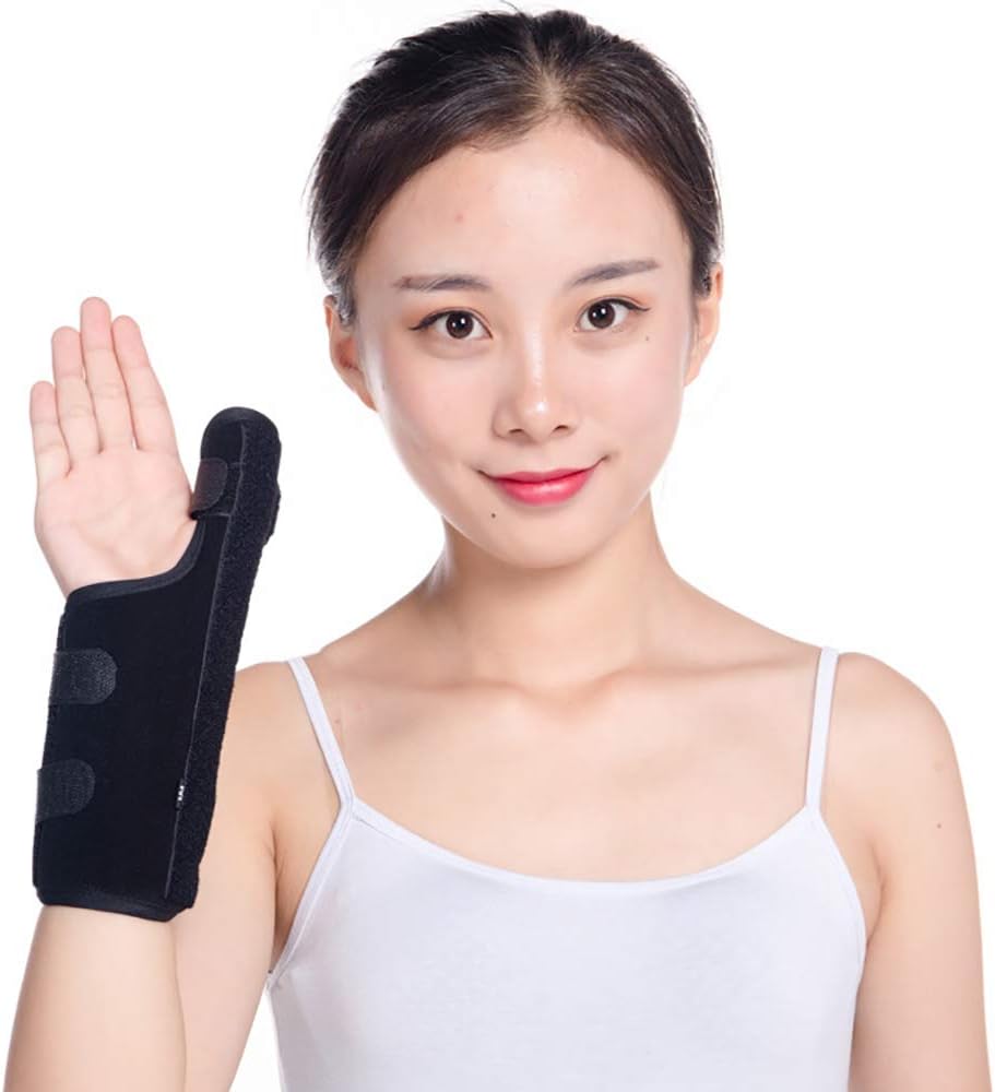 Picture of Thumb and Wrist Splint, Thumb Wrist Support Brace Adjustable Wrist Splint for Carpal Tunnel - Black