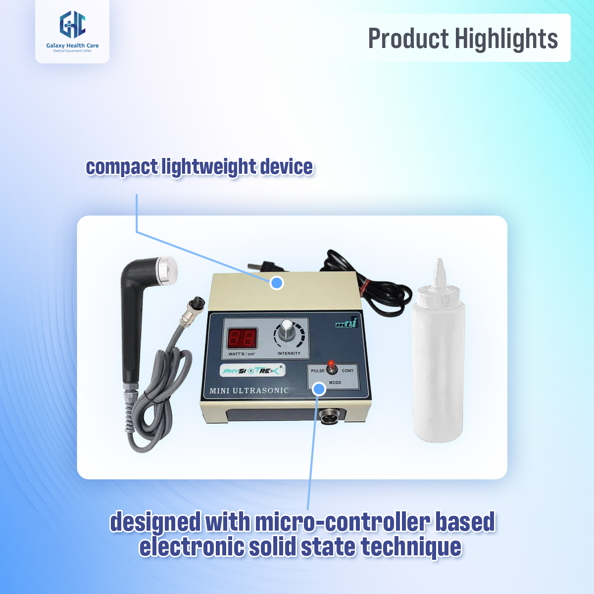 Picture of Physio Solutions Electro Therapy | Physiotherapy machine | Mini Ultrasonic | Ultrasound Therapy Machine With 1 Year Warranty