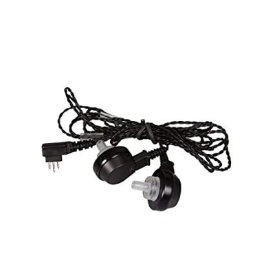Picture of 3 Pin Cable/Wire and Receiver Set For Both Ears, Compatible with 3 Pin Pocket Model Hearing Aid - Black