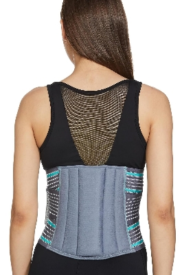 Picture of Galaxy Lumbar Support Belt Back Belt for Back Pain Relief Lumbo Sacral Belt LS Belt Waist Belt for Back Pain for Women & Men With Adjustable Strap, Lower Back support With Cushioning - Grey