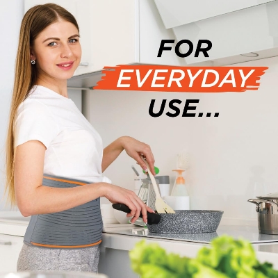 Picture of Galaxy Lumbar Support Belt Back Belt for Back Pain Relief Lumbo Sacral Belt LS Belt Waist Belt for Back Pain for Women & Men With Adjustable Strap, Lower Back support With Cushioning - Grey