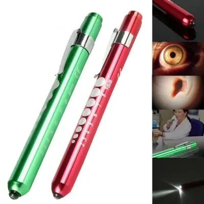 Picture of Aluminum Pocket Ophthalmoscope for Doctor and Nurse, Pen Type, Medical Penlight Torch, Otoscope, Emergency First Aid, LED Flashlight, 1pc - Multicolor