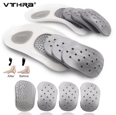 Picture of Practical Durable Flat Feet Knock Knees Plantar Orthotics Inserts Breathable Arch Support Insole with 8 Correction Pad New - Multicolor