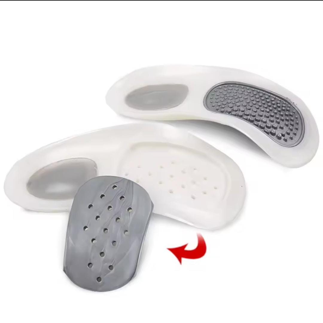 Picture of Practical Durable Flat Feet Knock Knees Plantar Orthotics Inserts Breathable Arch Support Insole with 8 Correction Pad New - Multicolor