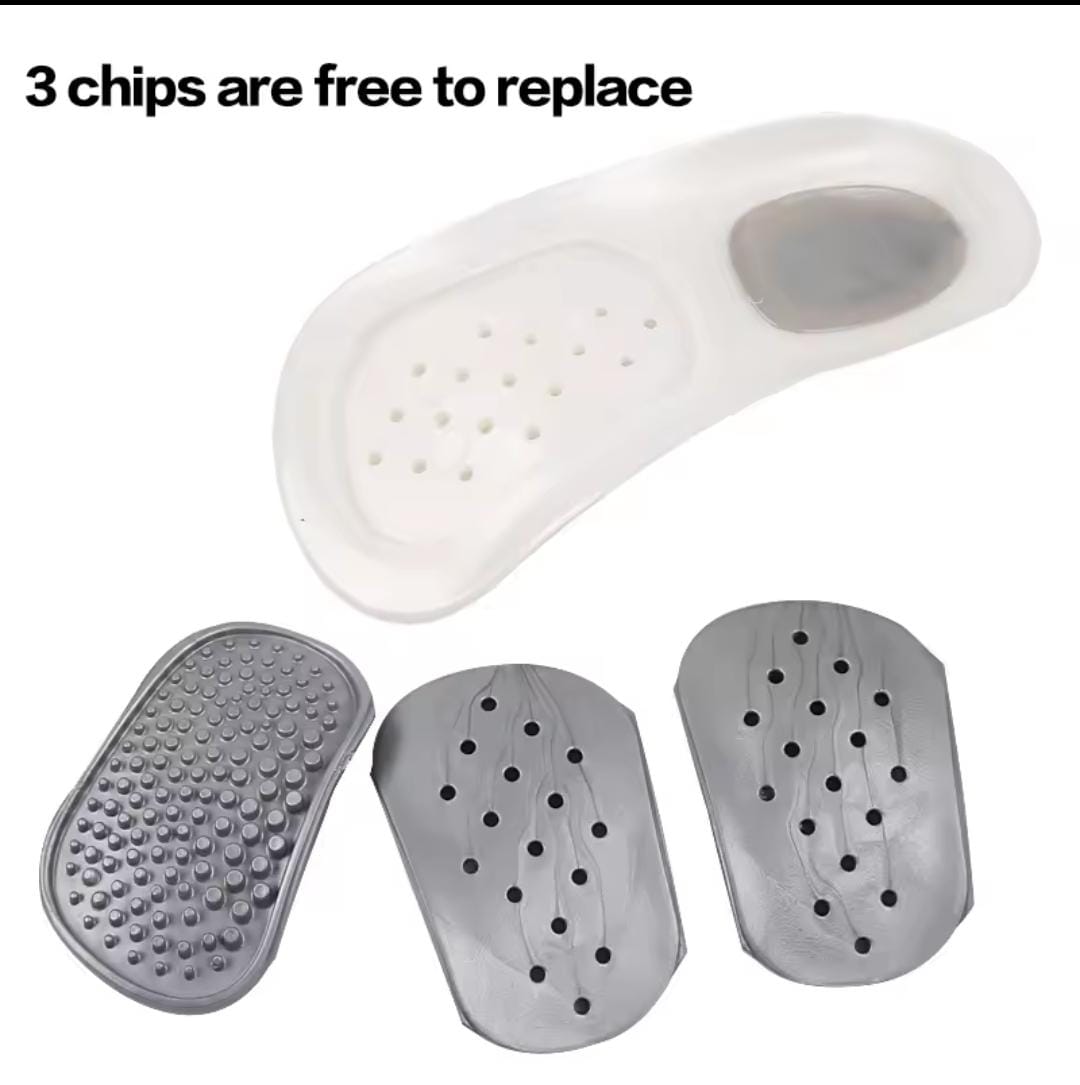 Picture of Practical Durable Flat Feet Knock Knees Plantar Orthotics Inserts Breathable Arch Support Insole with 8 Correction Pad New - Multicolor