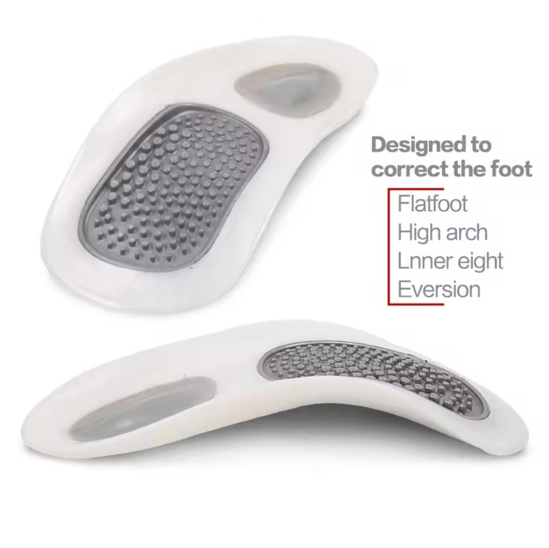 Picture of Practical Durable Flat Feet Knock Knees Plantar Orthotics Inserts Breathable Arch Support Insole with 8 Correction Pad New - Multicolor