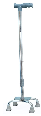Picture of 4 Leg Walking Stick Height Adjustable Iron Stick Quadripod Stick Four Leg Chrome - Multicolor