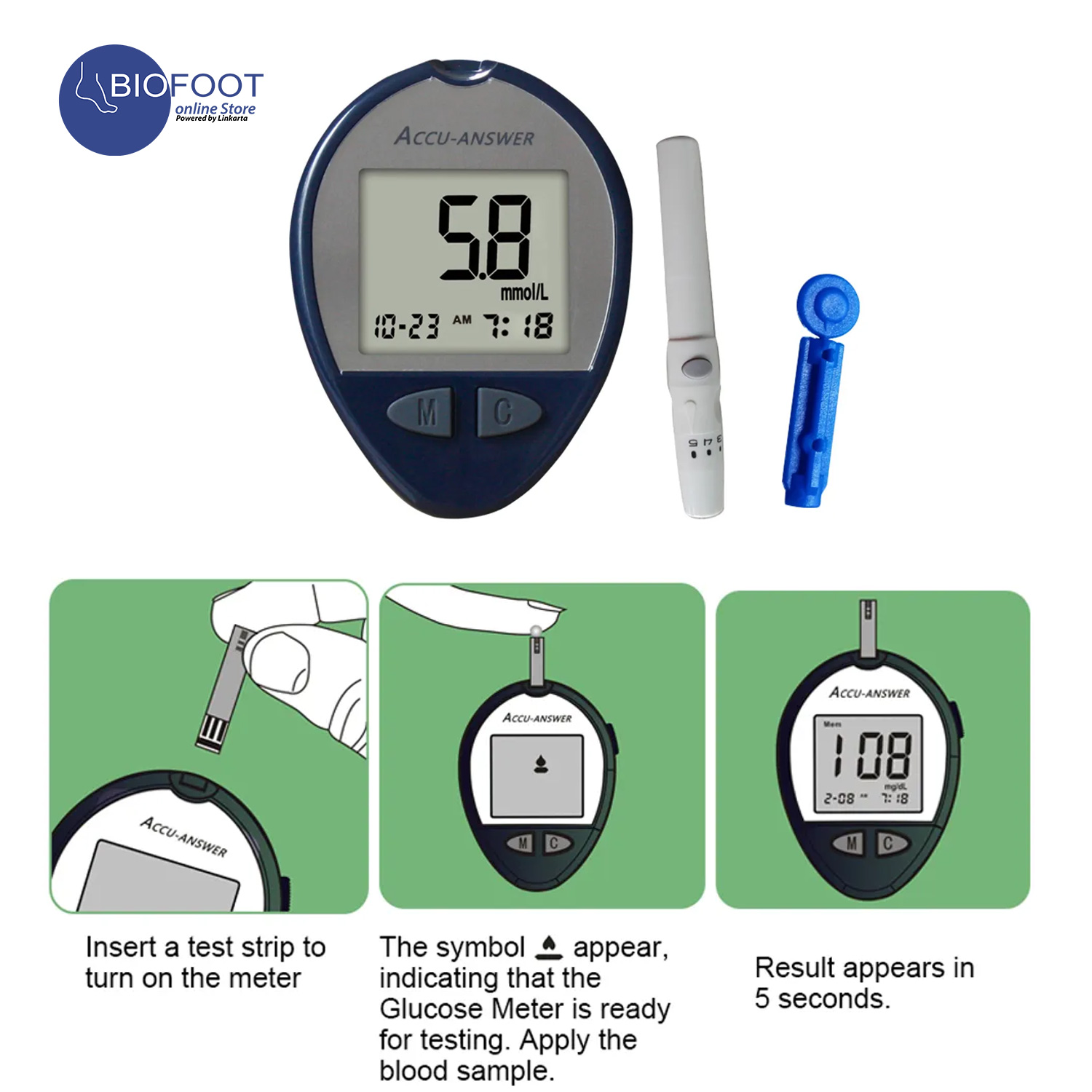 Picture of Digital Accu-Answer Blood Glucose Monitoring System - Multicolor
