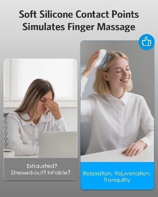 Picture of Electric Scalp Massager for Men Women, Handheld Cat Dog Pet Head Massager with 4 Massage Heads, 3 Speeds, Waterproof Massager for Soothing Muscles Joints, Hair Growth & Stress Relax