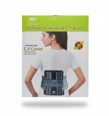 Picture of Lumbar Sacro Corset premium Support LS Waist Belt for Men/Women Lower Back Pain Relief w/Dual Adjustable Straps - Light Ash