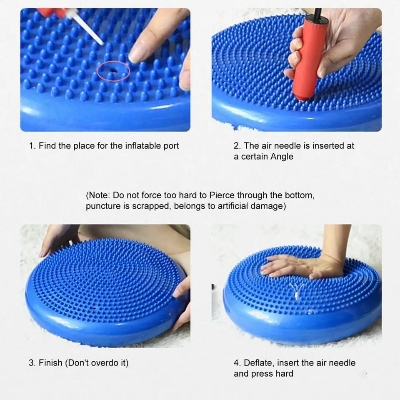 Picture of 1 Set Yoga Balance Mat Non-Slip Strong Load-bearing Balance Training Mat PVC Gym Fitness Yoga Seat Massage Cushion for Daily Use - Multicolor