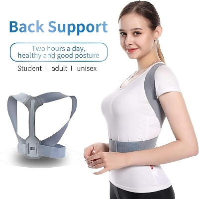 Picture of Back Support Posture Corrector Clavicle Spine Shoulder Support Belt Back Pain Relief Posture Correction, Improves Humpback, Clavicle Support Student/Adults/Unisex brbr,Posture Corrector Comfortable - Multicolor