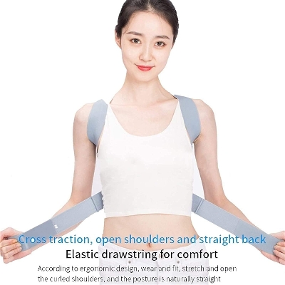 Picture of Back Support Posture Corrector Clavicle Spine Shoulder Support Belt Back Pain Relief Posture Correction, Improves Humpback, Clavicle Support Student/Adults/Unisex brbr,Posture Corrector Comfortable - Multicolor