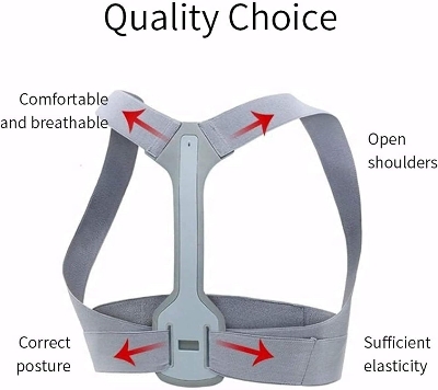 Picture of Back Support Posture Corrector Clavicle Spine Shoulder Support Belt Back Pain Relief Posture Correction, Improves Humpback, Clavicle Support Student/Adults/Unisex brbr,Posture Corrector Comfortable - Multicolor