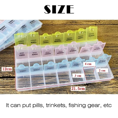 Picture of Medicine Storage Box 7 Day Weekly Organizer Medicine Pill Box - Multicolor