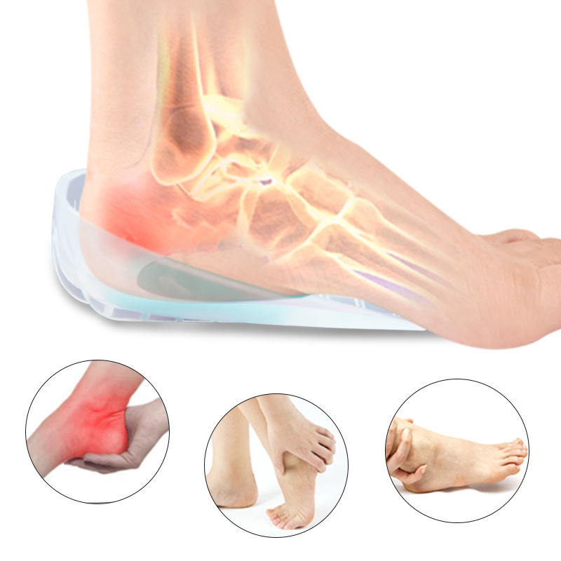 Picture of Heel Cups for Heel Pain Relief & Support Gel Cushion Shoe Inserts Shoe Insole Silicone Heel Protectors - Transparent