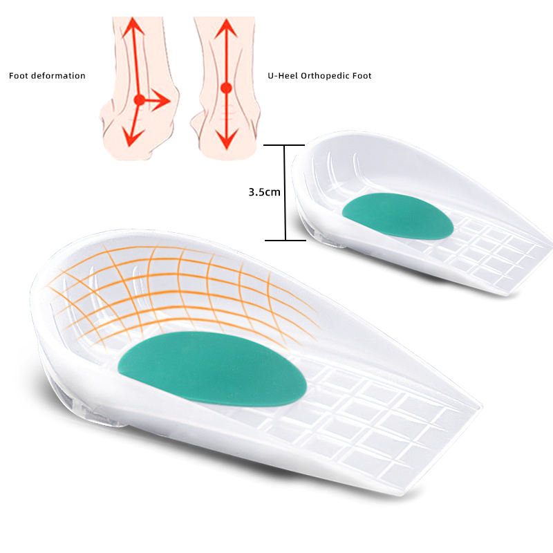 Picture of Heel Cups for Heel Pain Relief & Support Gel Cushion Shoe Inserts Shoe Insole Silicone Heel Protectors - Transparent