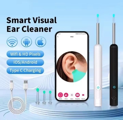 Picture of Ear Wax Removal Tool with 8 Pcs Ear Set - Ear Canal Cleaner with 1080P Camera - Ear Cleaning Kit with 6 Ear Scoops - Ear Wax Cleaner with Camera-Otoscope Ear Pick for iOS & Android Turquoise