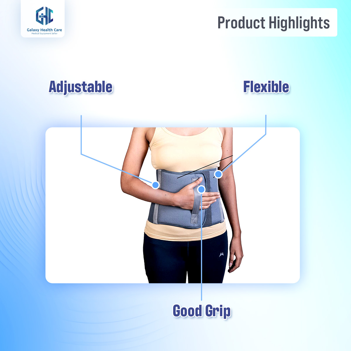 Picture of Abdominal Belt after delivery Tummy Reduction Trimmer Belly Slimming Binder for Women & Men Abdomen Compression Support Grey Hook and Loop closure - Grey