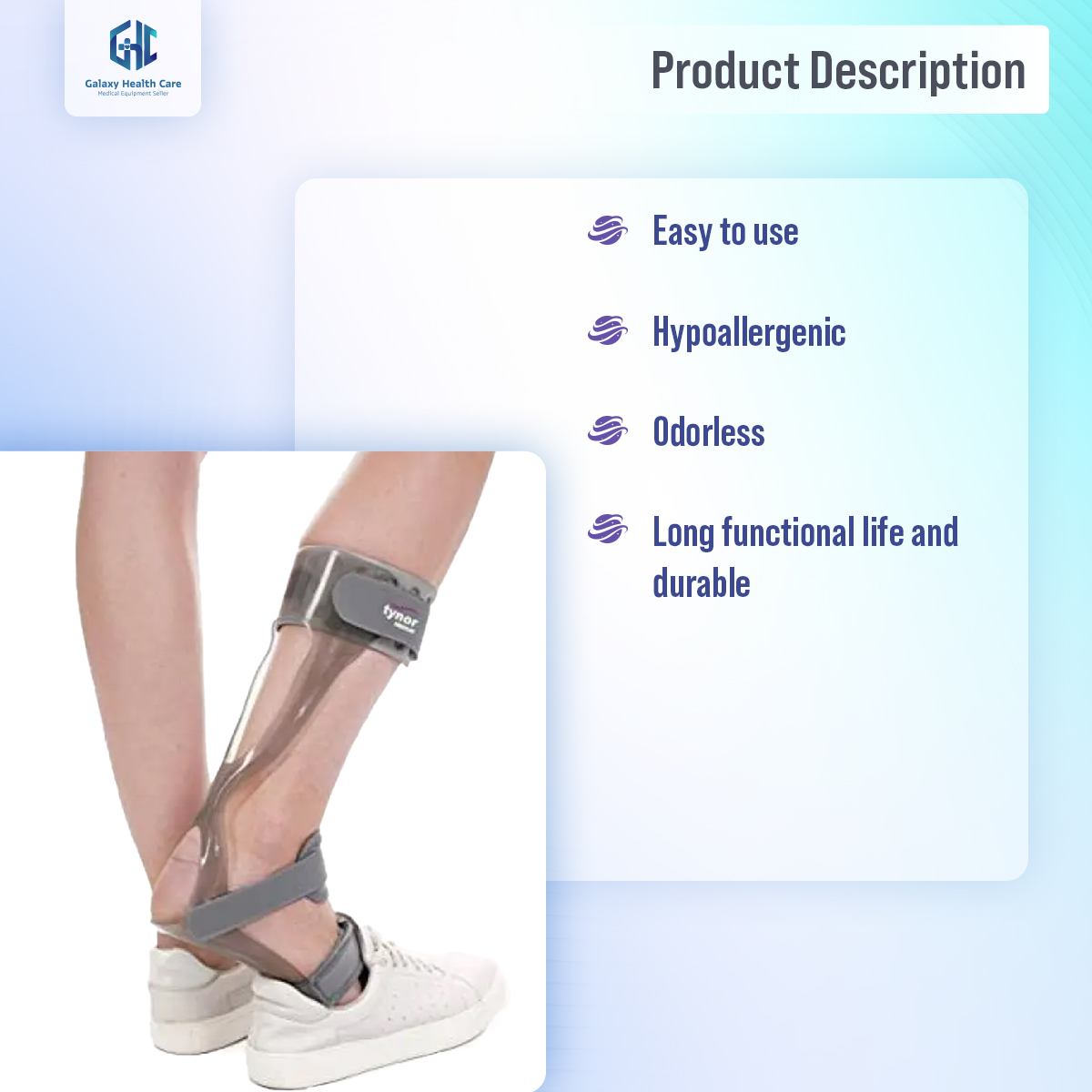 Picture of Tynor Foot Drop Splint(Foot Support, Perfect fitting,Customizable,Comfortable, Durable,Easy to use)