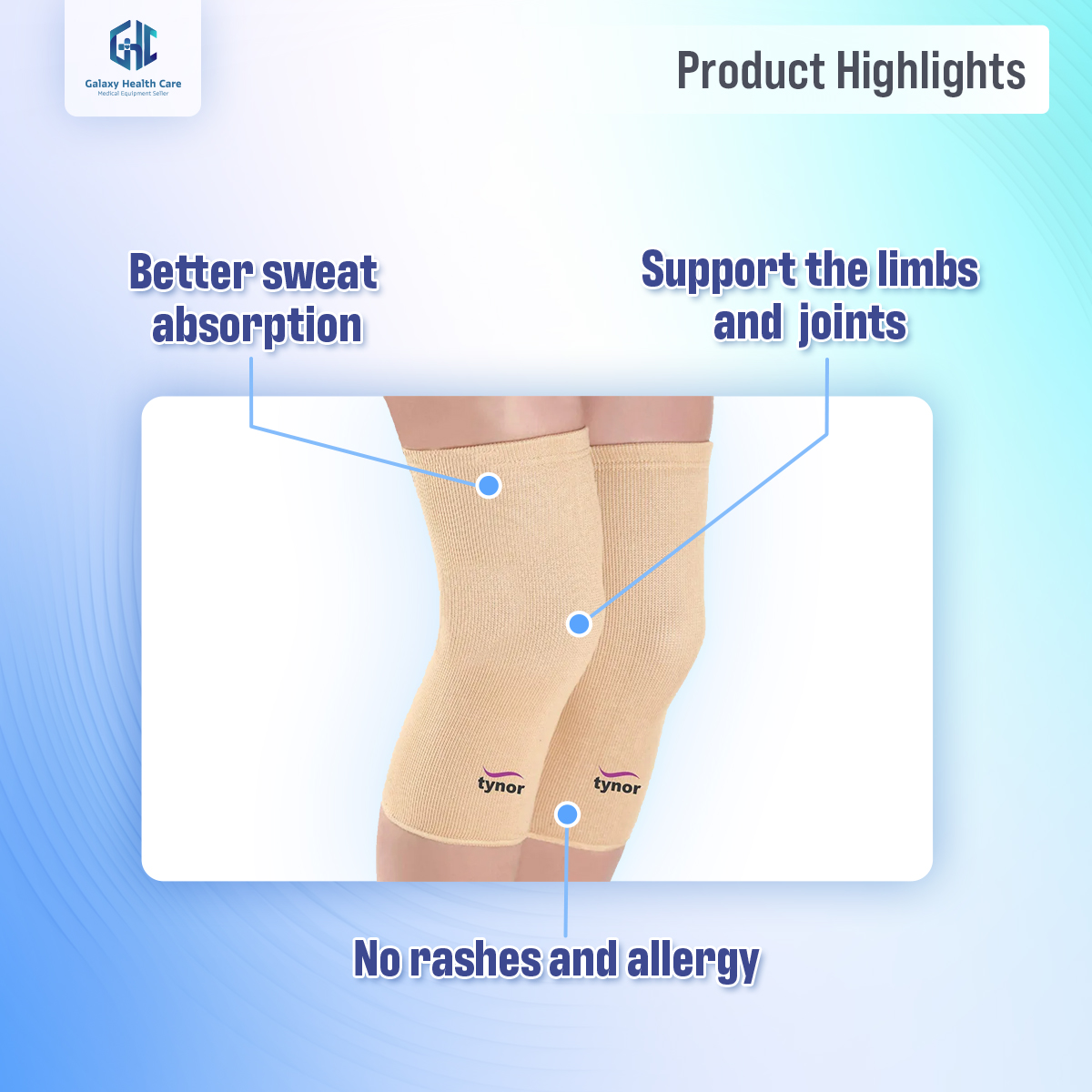 Picture of Tynor Knee Cap Pair(Relieves Pain, Support, Uniform Compression) - Beige