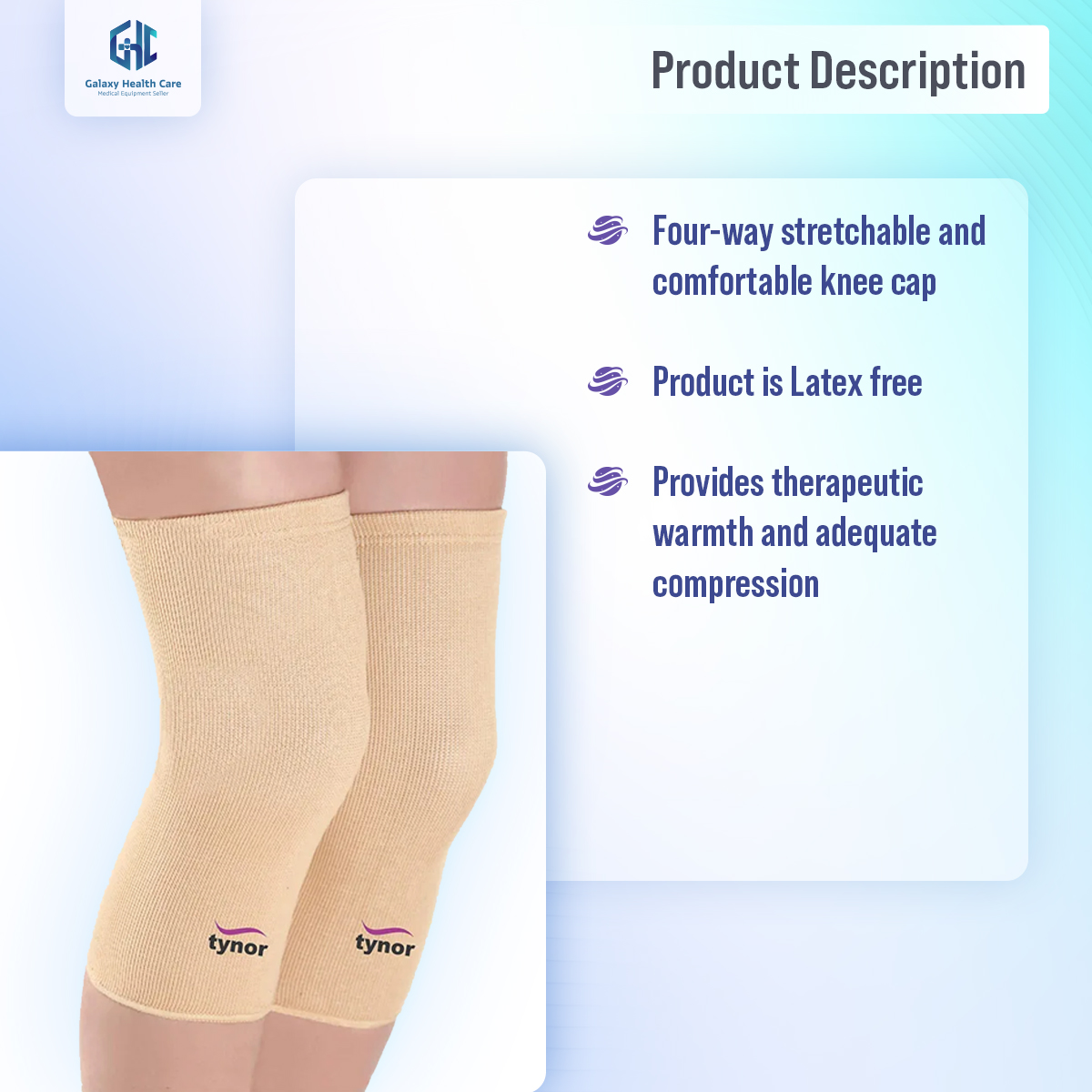 Picture of Tynor Knee Cap Pair(Relieves Pain, Support, Uniform Compression) - Beige
