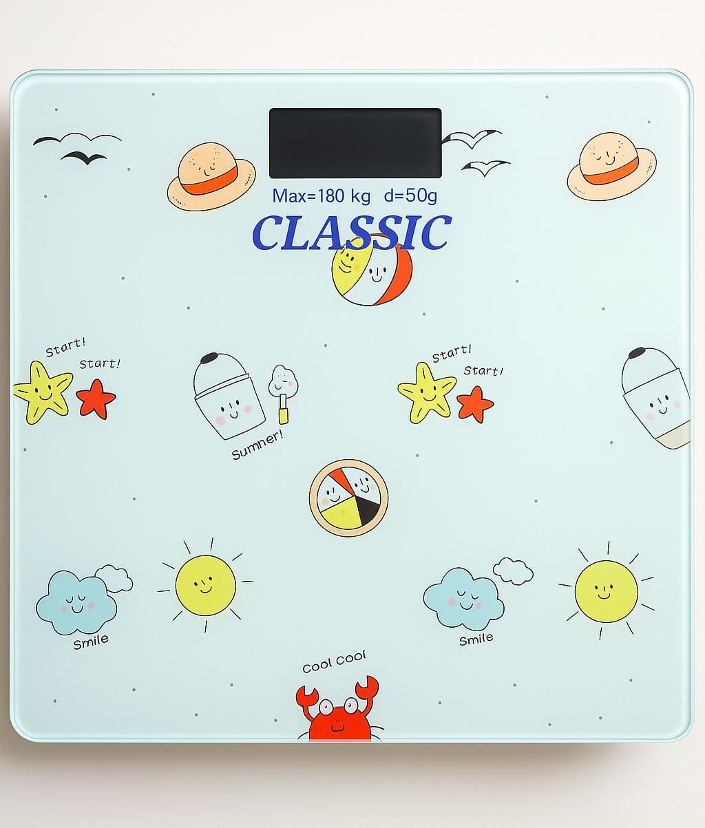 Picture of শারীরিক ওজন পরিমাপের জন্য ব্যক্তিগত ডিজিটাল বাথরুম ওজন মাপার স্কেল গ্লাস ওজন মেশিন (5mm সাদা গোলাকার ওজন মাপার মেশিন) (180 kg, সাদা) - weight machine - Black