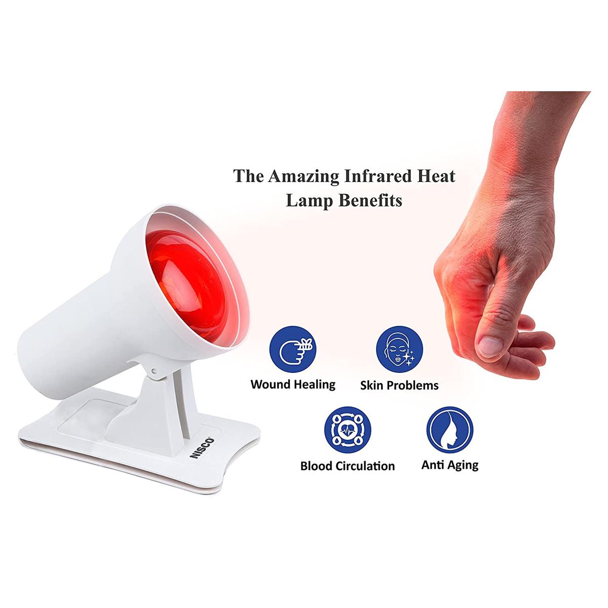 Picture of Galaxy Infrared Light Heat Lamp Red Light Therapy, Blood Circulation, Back Pain, Muscle Pain, Joint Pain, Neck Pain, Shoulder Pain 100W - Antique White