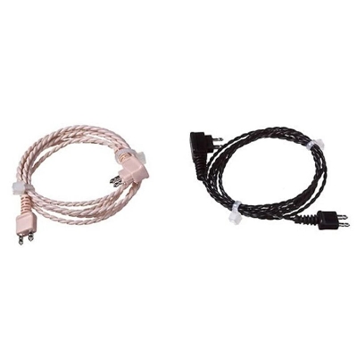 Picture of 2pin Universal Black/Beige Adapter Cable Hearing Aid Receiver For Pocket Wire Standard Power Cord